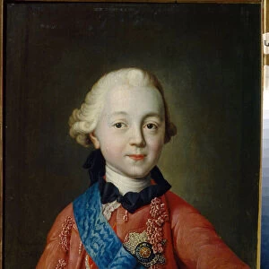 Portrait du grand duc Pavel Petrovitch Romanov (1754-1801) enfant. Il deviendra tsar de Russie sous le nom de Paul Ier. (Portrait of Grand Duke Pavel Petrovich as child). Peinture de Alexei Petrovich Antropov (1716-1795), 1761. Huile sur toile