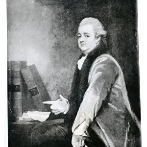 Portrait of Edward Gibbon (1737-94) (oil on canvas) (b / w photo)