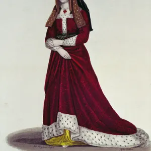 Portrait of Elizabeth of York, 1841 (colour engraving)