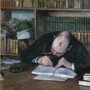 Portrait de Emile Jean Fontaine, libraire (The Bookseller E. J. Fontaine) - Peinture de Gustave Caillebotte (1848-1894), huile sur toile (65x81 cm), 1885, impressionnisme - National Gallery, London (Angleterre)
