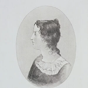 Portrait of Emily Bronte (1818-48) engraved by Walker and Boutall (engraving)