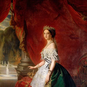 Portrait of Empress Eugenie of France (1826-1920) (see also 75383) (oil)