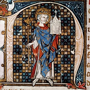 Portrait in foot of Saint Louis (or Louis IX, 1214 - 1270