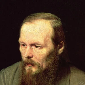 Portrait of Fyodor Dostoyevsky (1821-81) 1872 (oil on canvas) (detail of 67923)