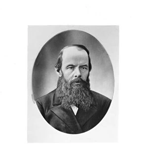 Portrait of Fyodor Mikhailovich Dostoyevsky (1821-81) (b / w photo)