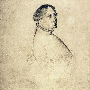 Portrait of Giangaleazzo Visconti (1351-1402) (chalk on paper)