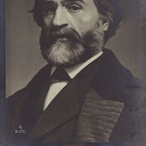 Portrait of Giuseppe Verdi (b / w photo)
