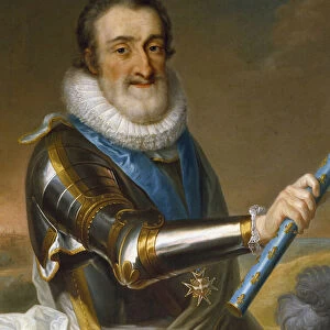 Portrait of Henry IV of France, in armor, detail, 17th century (painting)