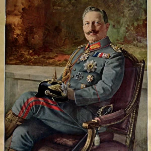 Portrait of Kaiser Wilhelm II (1859-1941) (colour litho)