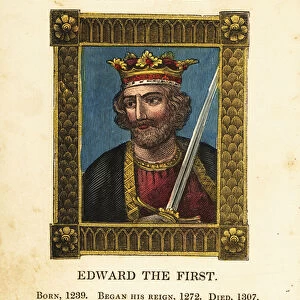 Portrait of King Edward the First, King Edward I of England, born 1239, began reign 1272 and died 1307