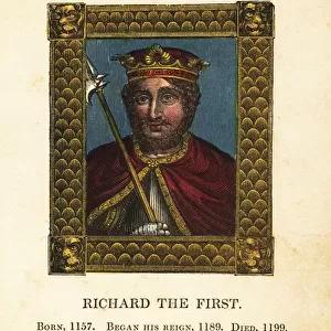 Portrait of King Richard the First, King Richard I the Lionheart of England, born 1157, began reign 1189 and died 1199