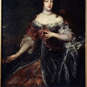 Portrait de la reine Henriette Marie de France (1609-1669). Portrait of Queen Henrietta Maria of France (1609-1669). Peinture de Sir Peter Lely (1618-1680). Art anglais, style baroque. Huile sur toile. Regional Art Museum, Poltava, Ukraine