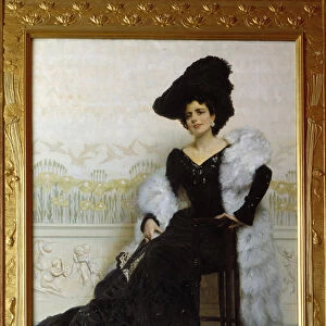 Portrait of Madame Agliano. Painting by Edoardo Gelli (1852-1933), It. 1904