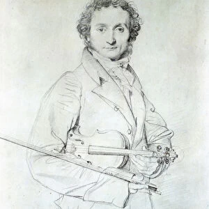 Portrait of Niccolo Paganini (1782-1840) 1819 (pencil on paper)