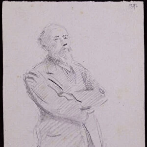 Portrait of Philip (?) Webb, 1892 (pencil on paper)