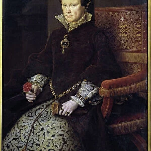 Portrait of Queen Mary I Tudor, 1554 (oil on panel)