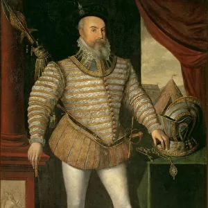 Portrait of Robert Dudley, Earl of Leicester (c. 1532-88), 1585 (oil on panel)