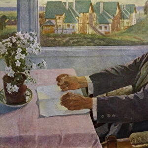 Portrait of Russian physiologist Ivan Pavlov (colour litho)