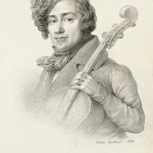 Portrait of Servais, 1838 (pencil on paper)