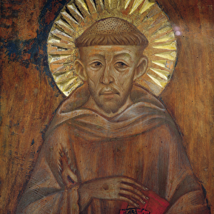 Portrait of St. Francis, c. 1285 (oil on panel) (detail of 696577)