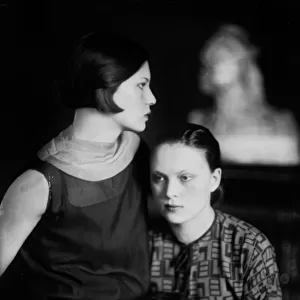 Portrait of Wanda and Marion Wulz, Trieste, c. 1920 (glass plate)