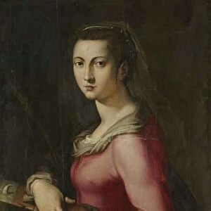 Portrait of a Woman as Saint Catherine, c. 1560 (oil on wood)