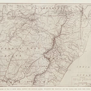 The Possible Theatre of War in South Africa, showing the Mountain Ranges separating the Transvaal and the Orange Free State from Natal (litho)