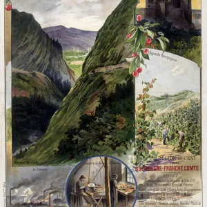 Poster "La France regionale"by G. Fraipont: Burgundy and Franche-Comte