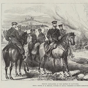 Prince Alexander at the Battle of Slivnitza (engraving)