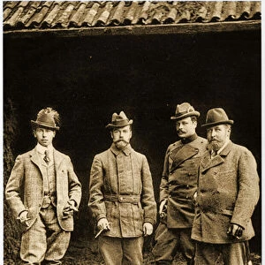 Prince Alfred, Czar Nicholas II and Ernst Ludwig, 1897 (b / w photo)
