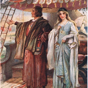 Prince Henry and Elsie sailing home (colour litho)