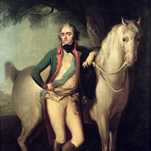 Prince Josef Anton Poniatowski (1763-1813) by his horse, (oil on canvas)