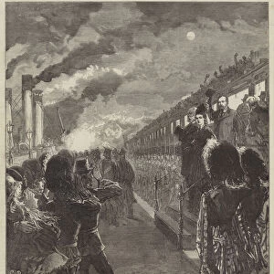 The Prince of Wales embarking at Dover for India (engraving)