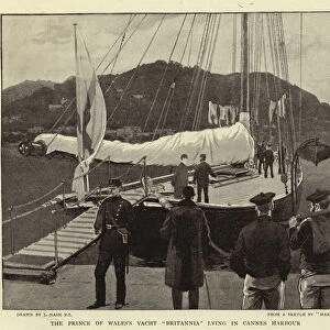 The Prince of Waless Yacht "Britannia"lying in Cannes Harbour (engraving)