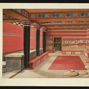 Print of the reimagined Throne Room of the Palace of Minos at Knossos (Evans Fresco Drawing A/7), 1917 (paper)