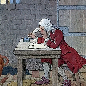 The prisoner Paul Pelisson and his spider, at the Bastille (1661), 1926 (Illustration)