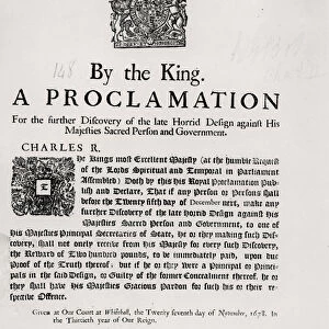 A Proclamation by the King, for the Further Discovery of the Late Horrid Design Against