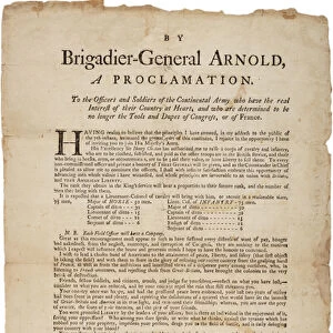 Proclamation to officers and soldiers of the Continental Army, 20th October 1780 (litho)
