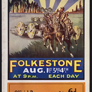 Programme for the Shorncliffe Garrison Searchlight Tattoo, Folkestone, Kent, 1925 (colour litho)