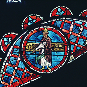 A prophet, detail from the north rose window, c. 1223 (stained glass)