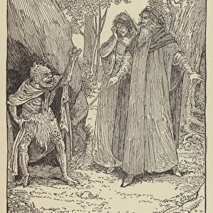 Prospero, Miranda, and Caliban (litho)