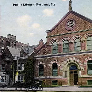 Public library, Portland, Maine, US, c.1913 (postcard)