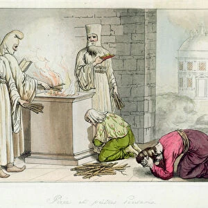 Pyre with Persian priests, illustration from Il Costumo Antico e Moderno