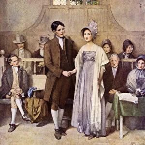 A Quaker Wedding, Love and Loyalty (colour litho)