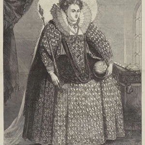 Queen Elizabeth attired for the Royal Thanksgiving on the Defeat of the Spanish Armada (engraving)