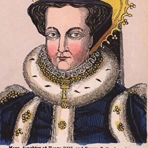 Queen Mary I (coloured engraving)