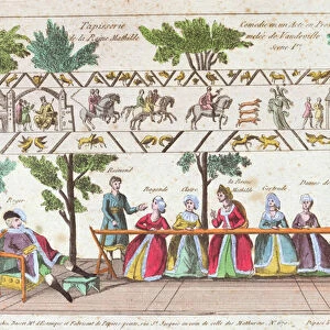 Queen Mathilda and her servants weaving the Bayeux Tapestry