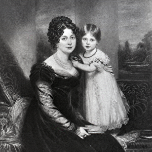 Queen Victoria as an infant with her mother the Duchess of Kent, c. 1822 (engraving)