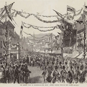 The Queens Visit to Birmingham, the Royal Cortege passing through New Street (engraving)