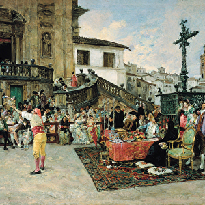 The raffle of the Saints, painting by Jose Jimenez Aranda, 1878